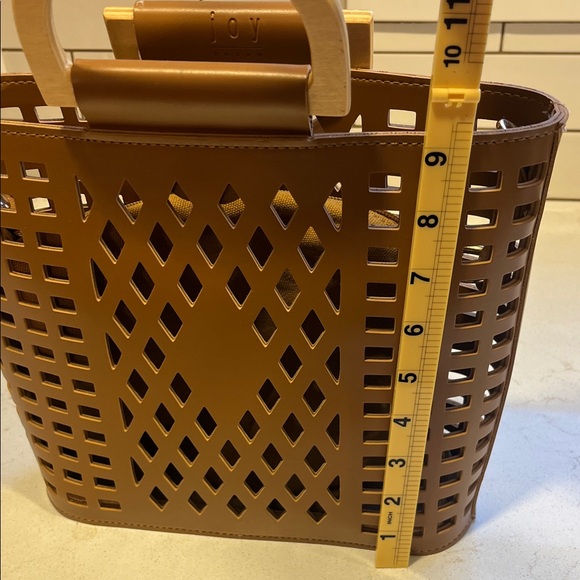 Joy Susan Tan Geometric Cutout Tote - Picture 6 of 8